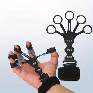 Silicone Finger Trainer with Wrist Strap for Hand Stretching and Rehabilitation, Ideal Hand Exercise Tool for Strengthening Fingers