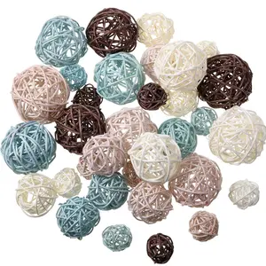 36 PCS wicker rattan ball decorative ball for home decoration