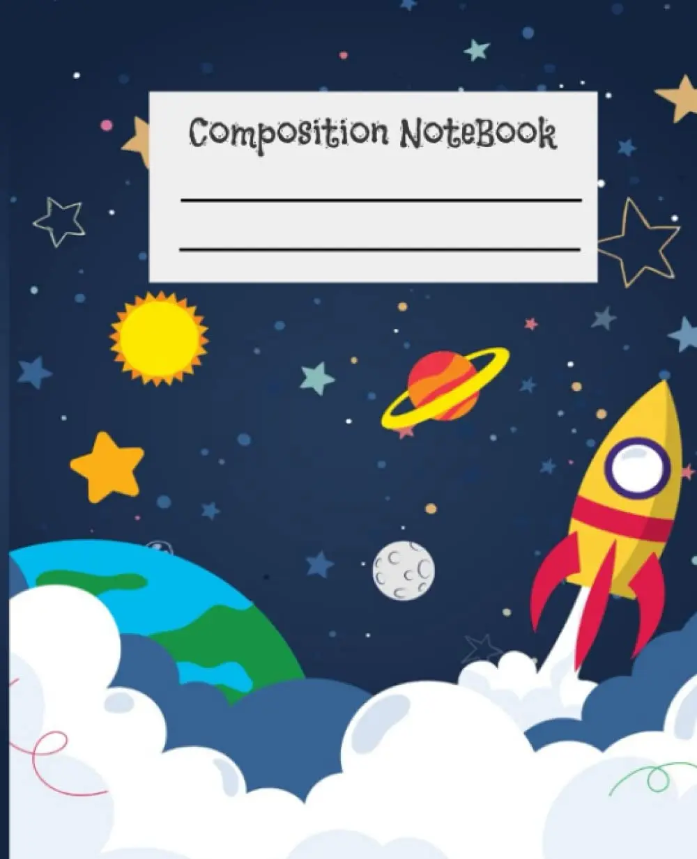 Composition Notebooks: Awesome Astronaut Space Galaxy Notebook For Kids (Preschool K-2 Handwriting Practice)