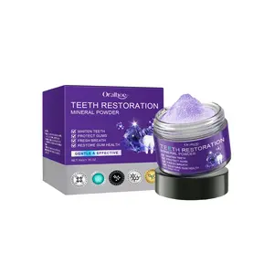 Purple teeth powder, gentle cleaning, protects teeth for long-lasting freshness, removes tooth stains and yellowing