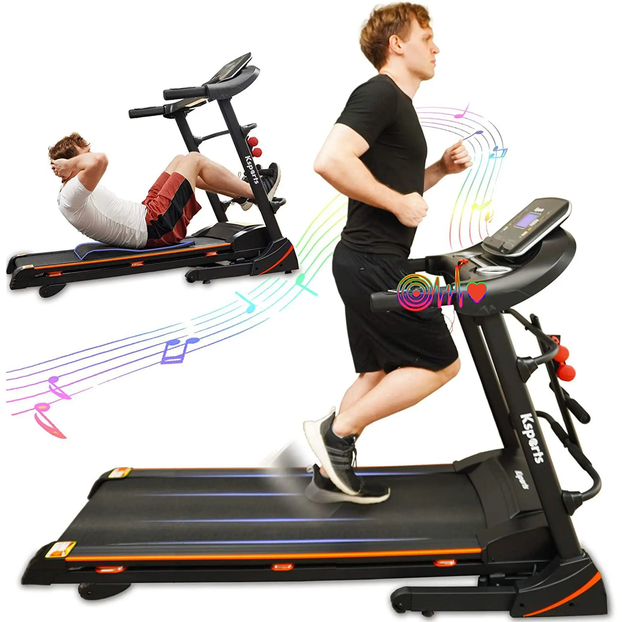Ksports 16.5 In Wide Foldable Home Treadmill w/ Bluetooth & Fitness Tracking App Ksports 16.5 In Wide Foldable Home Treadmill w/ Bluetooth & Fitness Tracking App