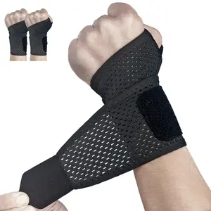 2 Pack Ultra-Thin Mesh Wrist Brace - Breathable Compression Wrist Support for Workouts & Daily Use - Adjustable Wrist Strap - Unisex Wrist Brace for Pain Relief, Tendonitis, Carpal Tunnel (Black)