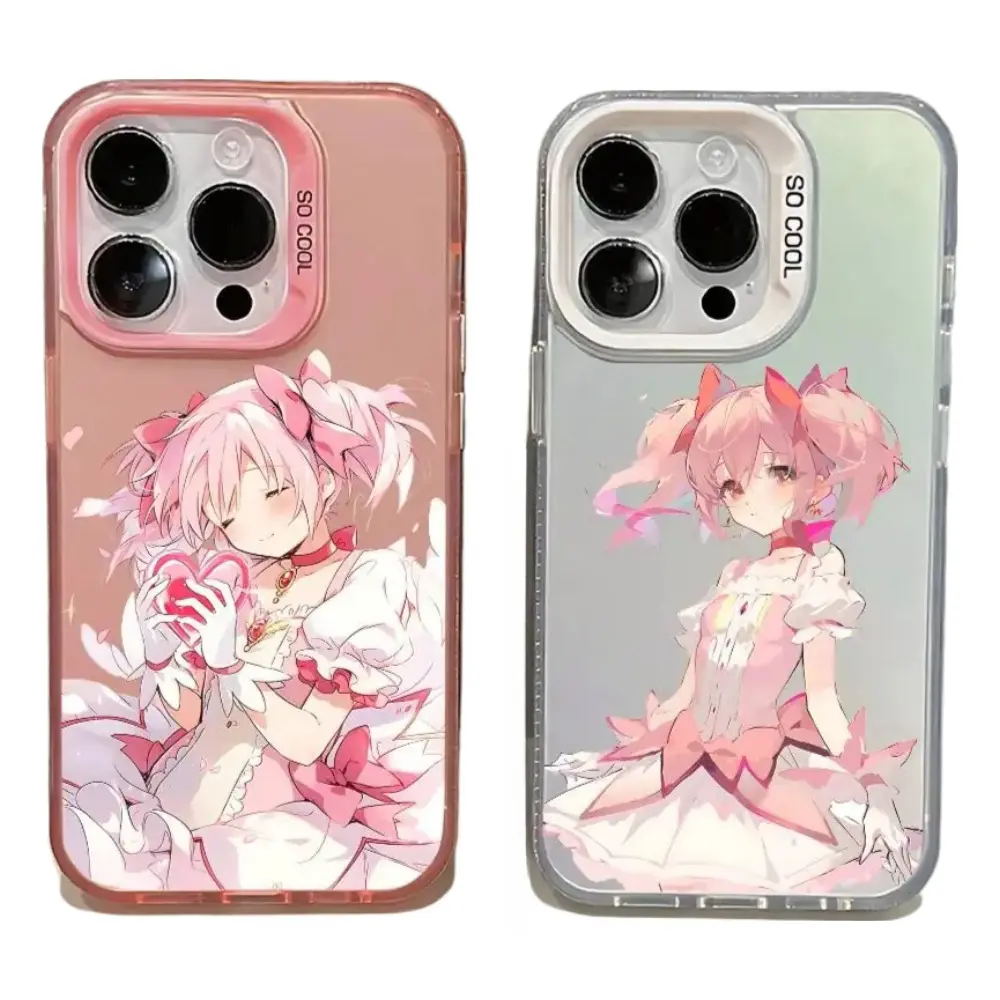 Madoka Magica Y2k Girl Phone Cases For iPhone 17 Promax Pro Air 16 Plus 15 14 13 12 11 Pink White IMD Shockproof Protective Cover Perfect Christmas Halloween Birthday Gift