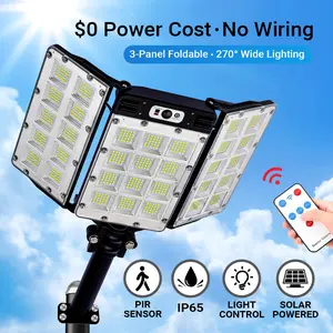 Solar Flood Lights Motion Sensor Remote Control IP65 Waterproof 3 Brightness Modes Super Bright Outdoor Security Lights
