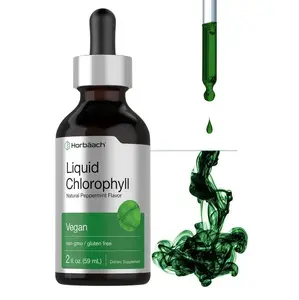Horbäach Liquid Chlorophyll Drops  | Natural Peppermint Flavor | Vegan, Non-GMO & Gluten Free Formula | 2 fl oz