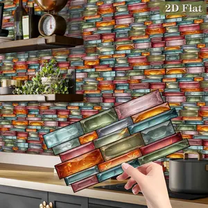 Imitation Rock Pattern Wall Sticker, 12/ Colorful Self-adhesive Wall Paper, Wall Decal for Home Kitchen Living Room Bedroom Decor