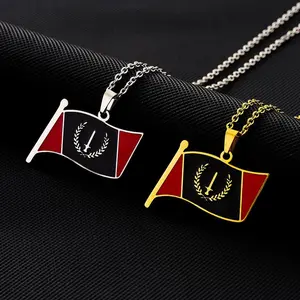 American Black Flag Pendant Necklace – Unisex Couple Jewelry, Versatile Sweater Chain