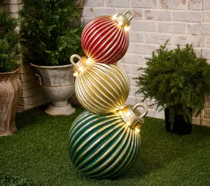 32" Illuminated Ribbed Stacking Ornaments by Kim Gravel