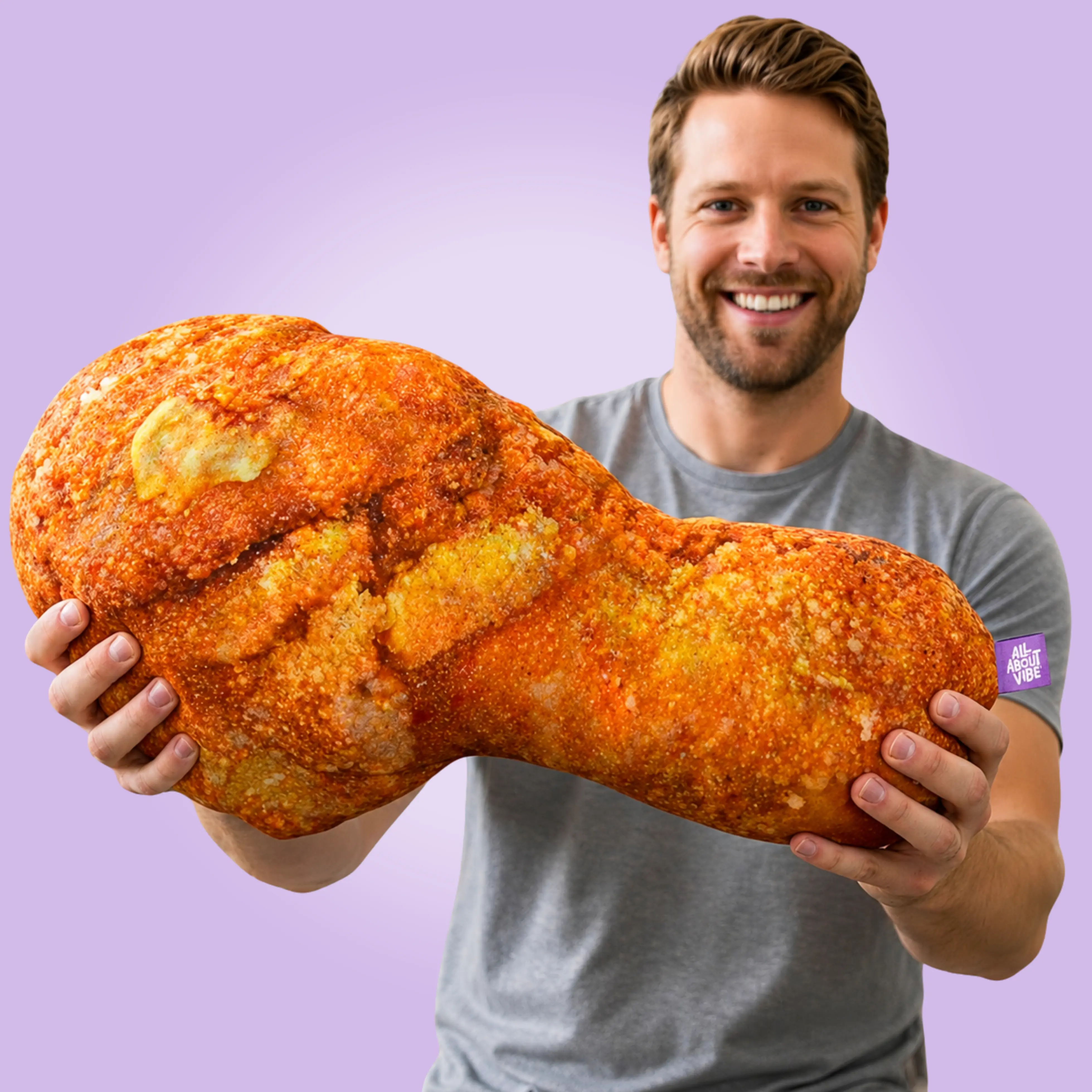 Fried Chicken Pillow | All About Vibe – Life-Like 3D Chicken Wing Throw Pillow | Funny Game Day Decor & Foodie Gift | Soft & Huggable, Handmade in USA