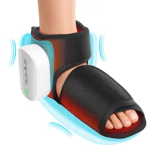 Cordless Dual-Airbag Foot & Ankle Massager Wrap, 3 Massage Modes, 4 Air Compression & 4 Heat Levels, 3000mAh Rechargeable Heating Brace with 15-Min Auto Shutoff for Plantar Fascia, Foot Fatigue & Swelling Relief