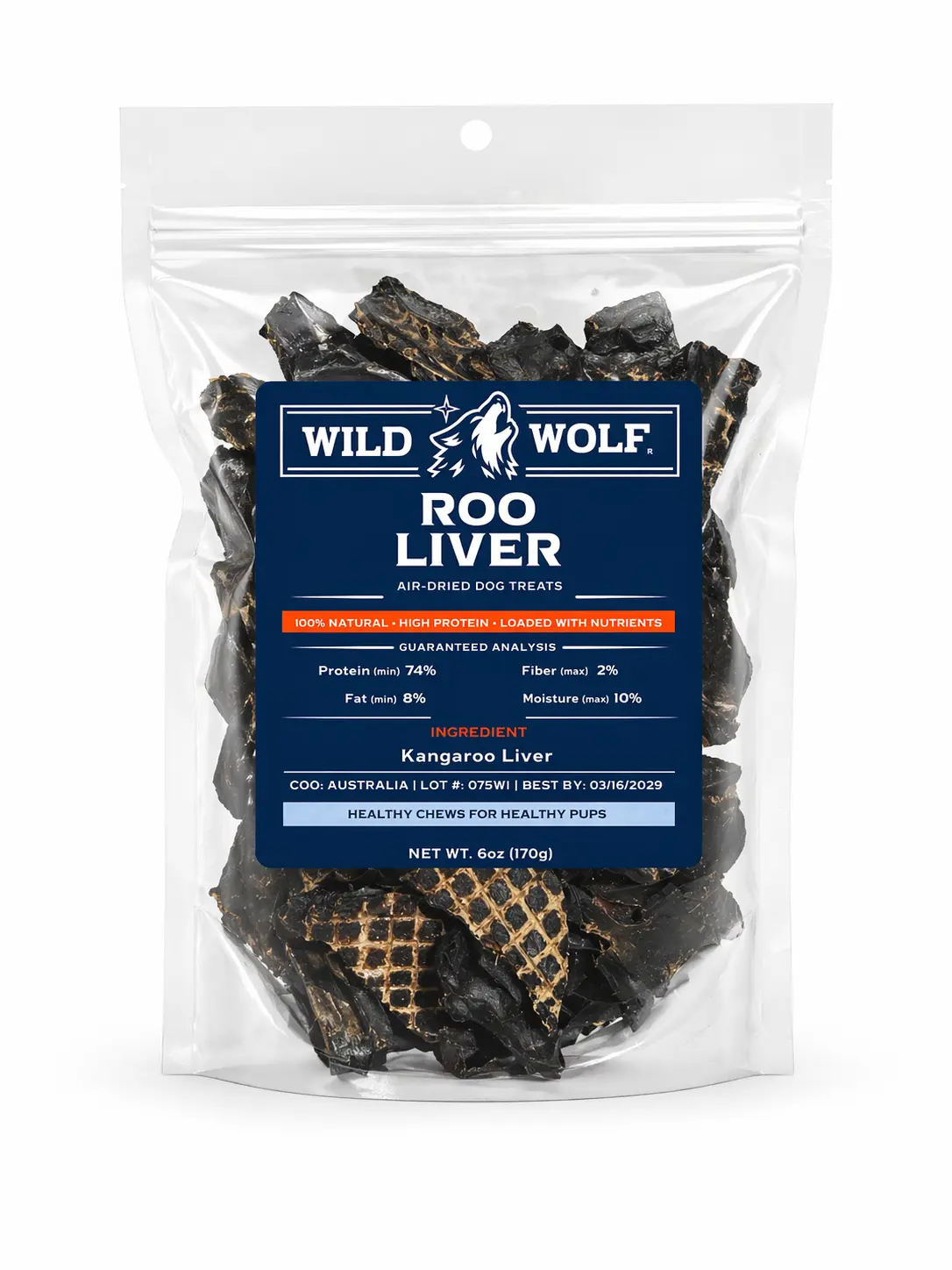 100% Natural Kangaroo Liver (6oz.) Healthy Dog Chew Treats - Hypoallergenic - Ethically Sourced Human Grade Kangaroo Liver - Single-Ingredient - Australia - Free Fast Shipping - Lowest Prices