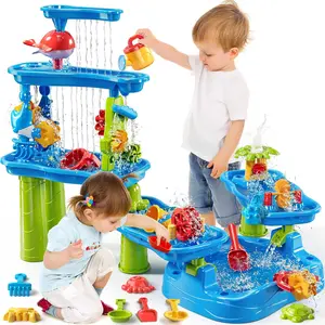 5-Tier Water Table for Toddlers 1-3 3-5, Water Table for Kids with Sand Beach Toys, Water and Sand Sensory Table Beach Outdoor Birthday Gifts Toys for Kids Toddlers Age 3 4 5 6 7 8 Boys Girl#SummerVibes