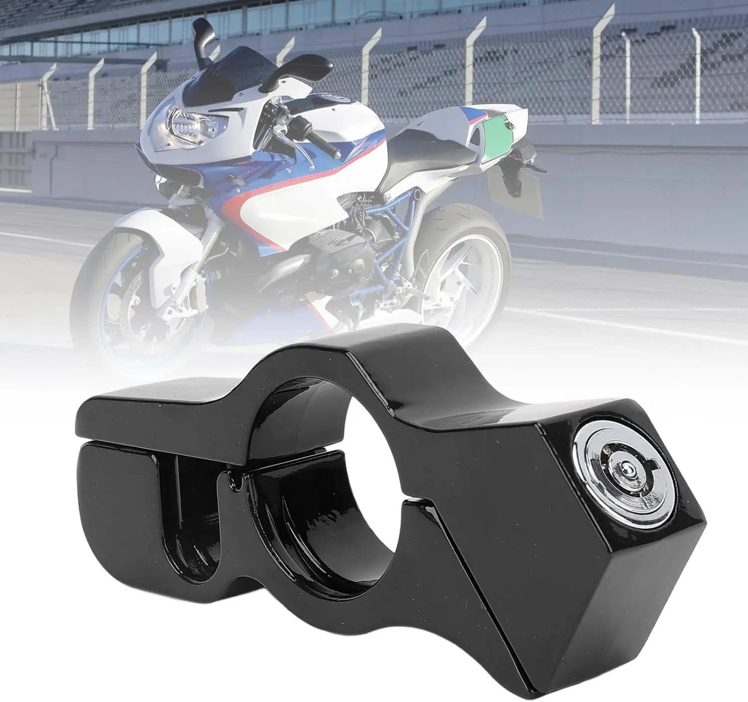 Motorcycle Locks Handlebar Grip, Heavy Duty Motorcycle Lock Anti Theft Throttle Brake Grip Lock, Theft Helmet and Brake Lock Secures Bike, Scooter, Moped, ATV