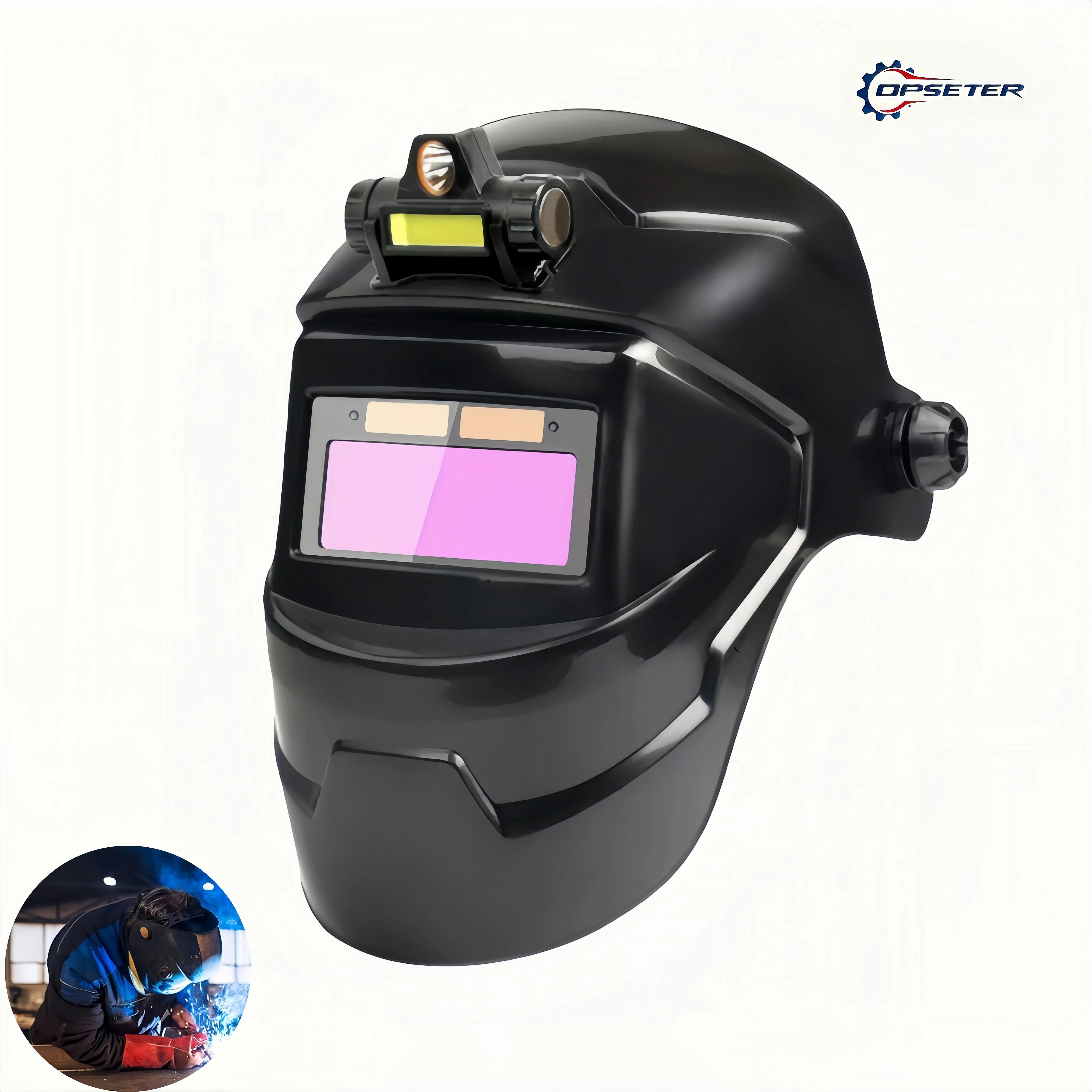 OPSETER Auto Darkening Welding Mask Helmet - Auto Darkening Function, Wide View, True Color View, Broad Field of Vision Accessory for TIG/MIG Applications