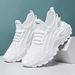 Women's Black & White Knit Lace-Up Chunky Sole Sneakers |   Breathable Mesh Cushioned Platform Shoes - Non-Slip All-Season Indoor/Outdoor Walking Gym Travel Shoes with Stud Detail low-top comfortable running shoe