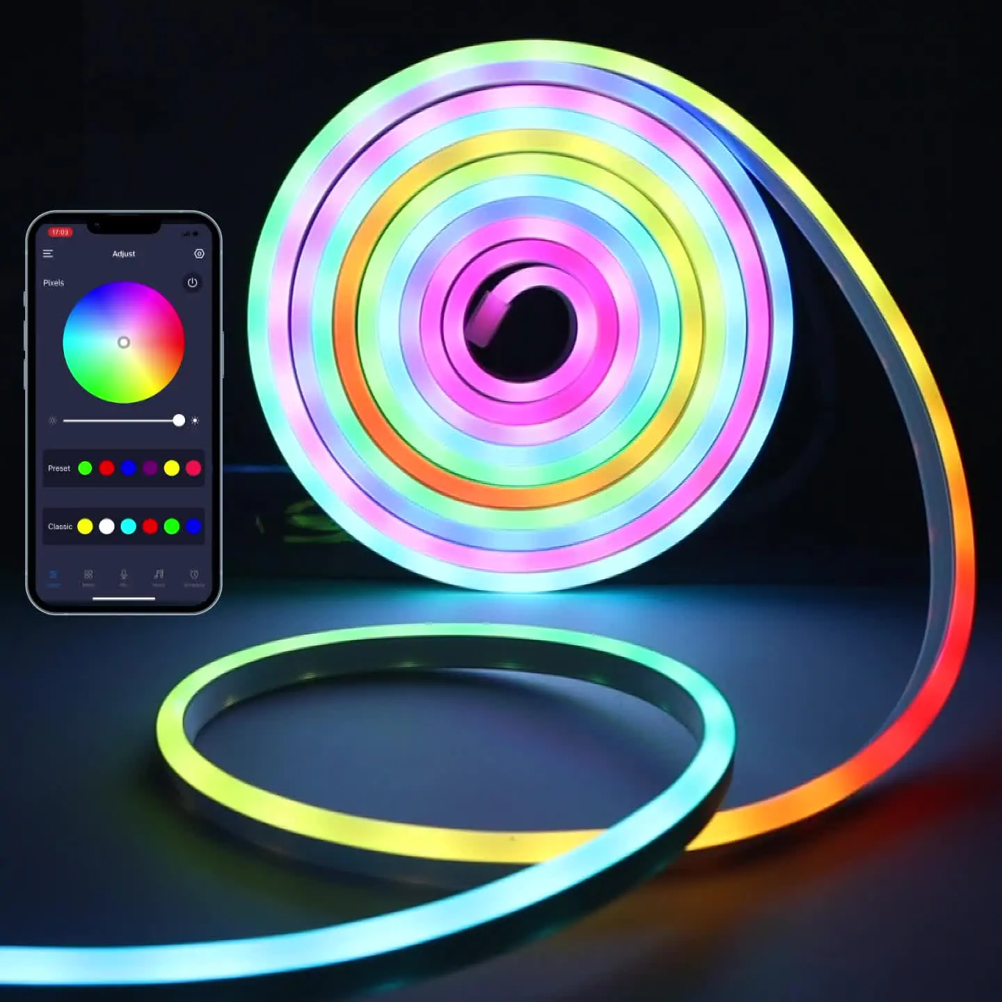 2026 Upgraded Model Flexible LED Neon Rope Lights - App & Remote Control, IP67Waterproof, Music Sync, Dimmable RGB Strip, Adjustable Ambient Lighting, Gaming Accessories, Cool Room Gadgets, Home Accessory, LED Lights Bedroom,campingessentials,outdoorfu