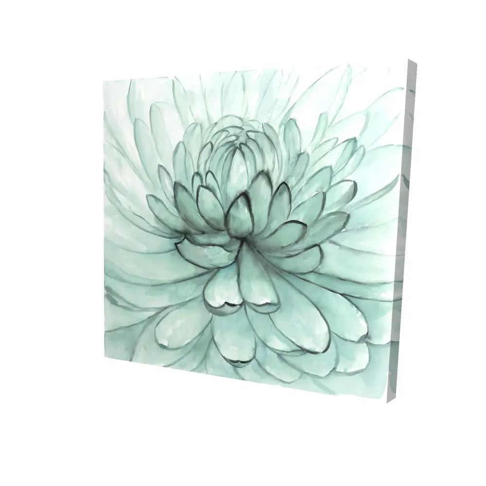 Begin Home Decor 2080-2424-FL333 24 x 24 in. Turquoise Flower Canvas - Floral & Botanical Bedroom Decor