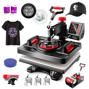 AKEYDIY 8 in 1 Heat Press Machine Professional Sublimation Machine 15" X 12" Swing Away Shirt Printing Heat Transfer Digital Tumbler Heat Press Machine for T Shirts Mug Hat Plate Cap
