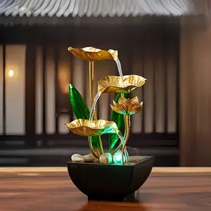 Modern Nordic Luxury Tabletop Water Fountain, Mini Indoor Relaxing Waterfall Decor with Humidifying Function, Elegant Handcrafted Ornament for Home Living Room & Bedroom
