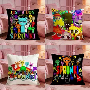 Sprunki cartoon game Cushion Cover Ultra-Soft Reversible Plush Pillow Cover | Double-sided fluffy comfort for car, sofa, bedroom | Skin-friendly fabric | Easy clean & maintain | Stylish home decor | Perfect gift for family & friends