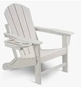 NAVINE HDPE Adirondack Chair, Folding Adirondack Chair with Multifunctional Cup Holder, Weather-Resistant Fire Pit Chair for porches, patios, backyard poolsides, ecks.