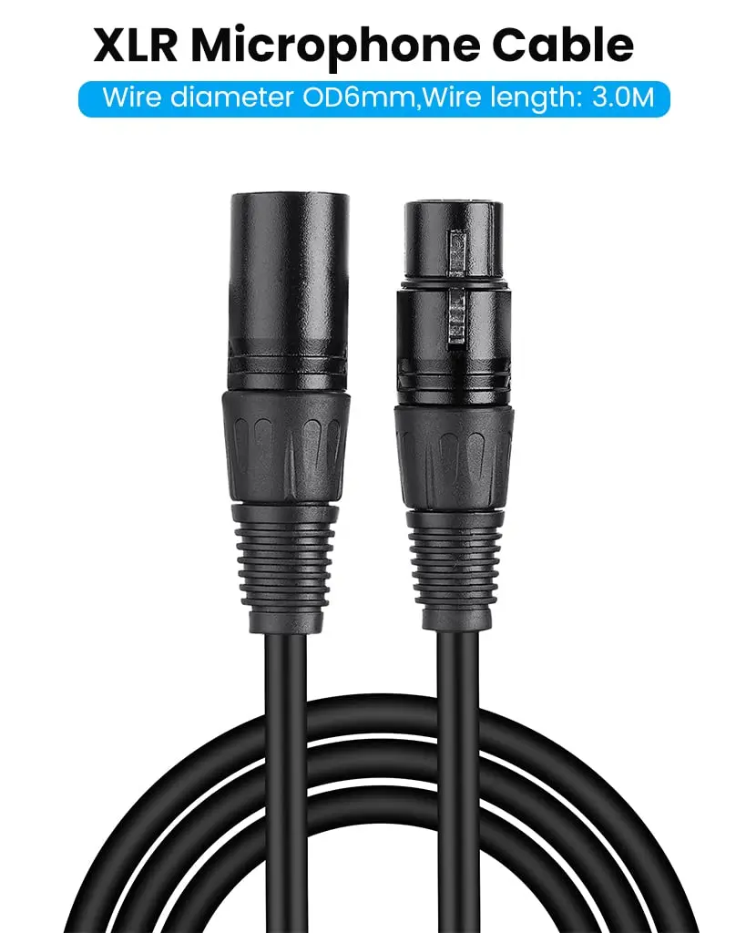 XLR Male to Female Microphone Cable Balanced Microphone Cable 3 Pin XLR Male to Female Balanced Microphone Cord