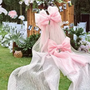 Large Pink Bow Birthday Party Decorations, Giant Pink Bows Coquette Party Background Decorations Large Organza Giant Bow Hanging Decor for Wedding Bridal Bachelorette Party