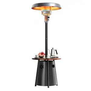 【2 packages shipping】Patio heater, 50,000 BTU Propane Outdoor Heater with Round Table, Premium 304 Stainless Steel Burner, Triple Protection System，2 in 1 Patio Heater for Outdoor Use, Residential & Commercial Use