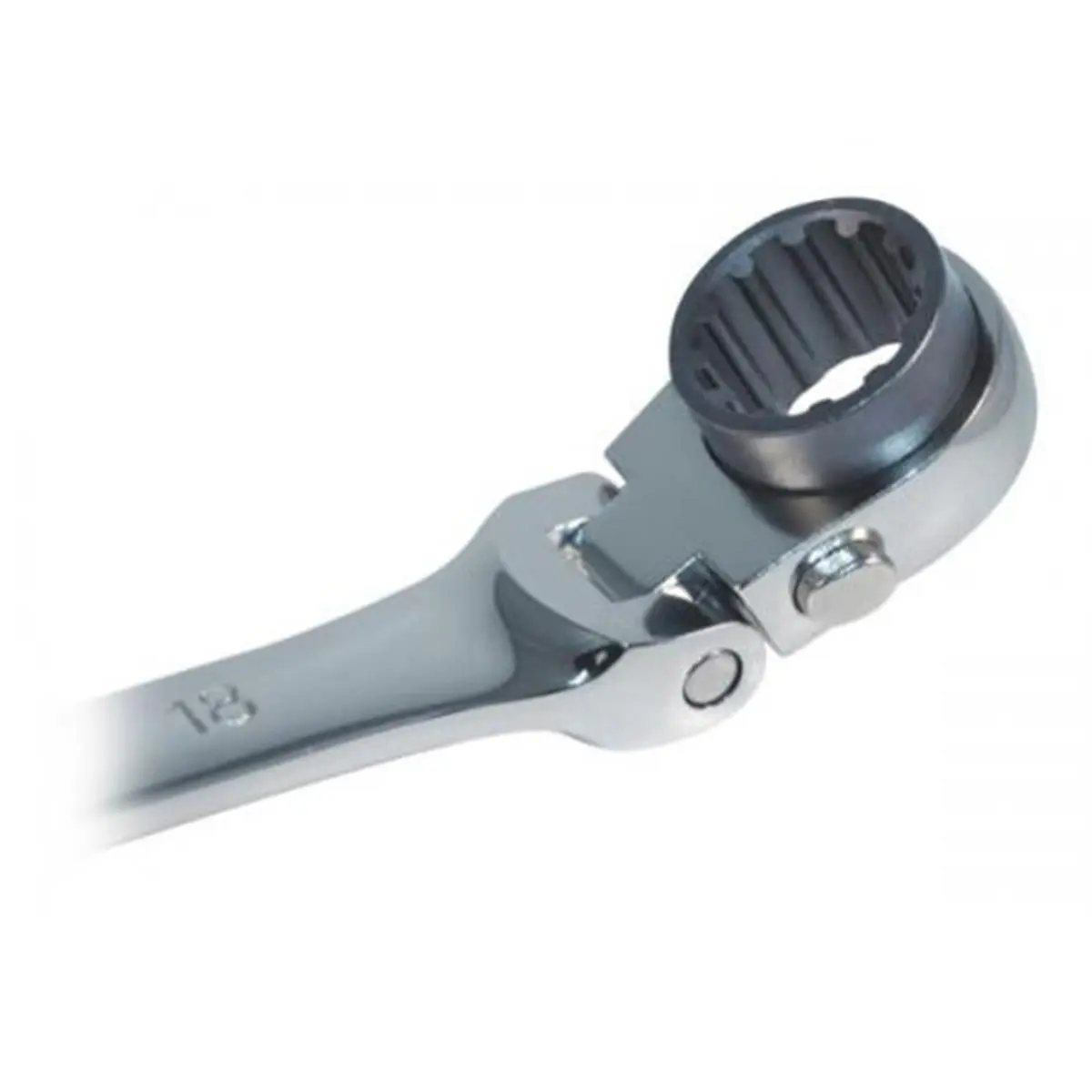 212 MAIN Platinum 99663 Chrome Vanadium Steel High Polish Offset Box End Ratcheting Wrench - 13 mm x 15 mm, 16.07 in Long, Sliding Button, High Torque, Ratchet System, for Tight Spaces & Recessed Fasteners