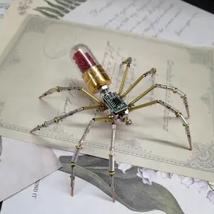 DIY Mechanical Spider Model Kit Metal Steampunk Assembly Toy STEM Building Kit Creative Desk Decor Handmade Gift for Teens Adults Engineering Craft Kit Interactive Learning Toy Cool Gadget Gift for Boys Fathers Day Birthday Gift Unique Desktop Ornament