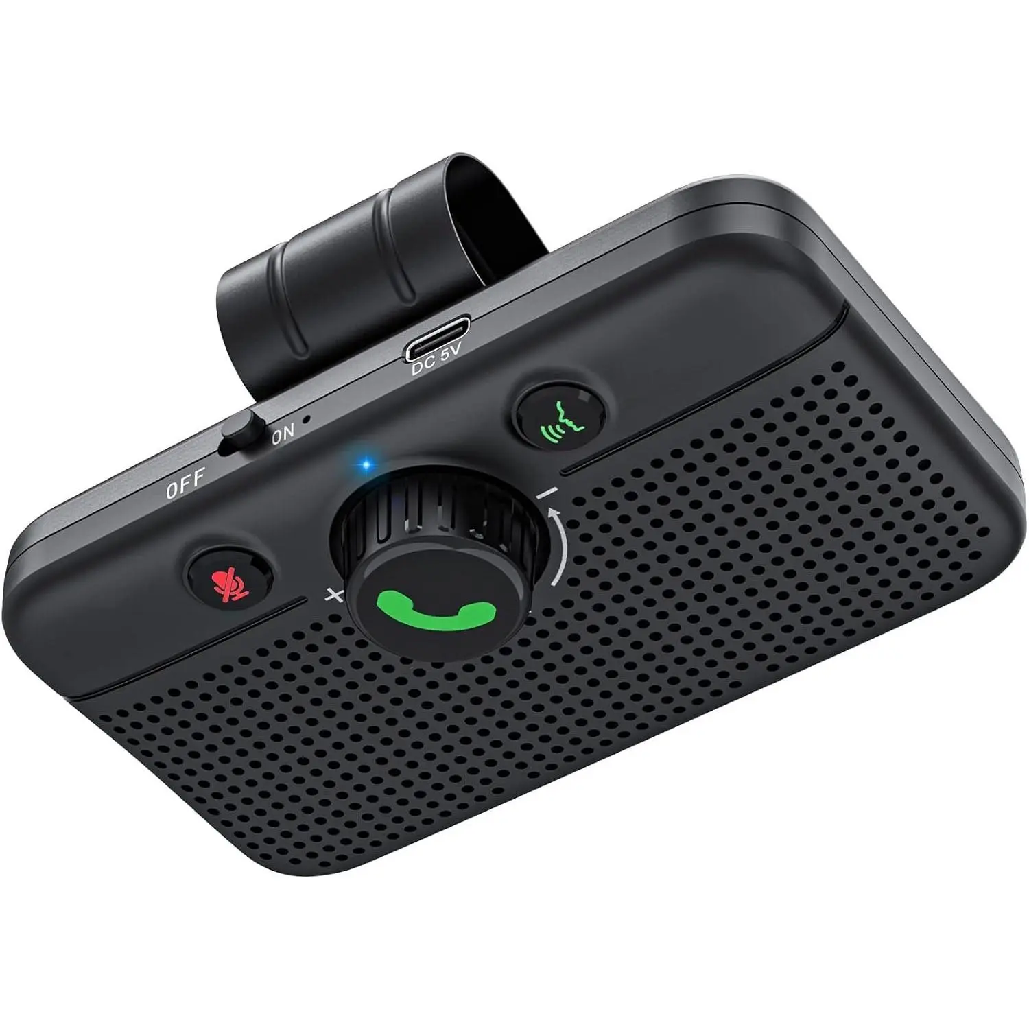 5.3  Speaker, Handsfree   Speaker Kit for Cell Phone, Support  &  Voice Assistant, Motion Auto On,  Audio  Kit Speakerphone with Visor Clip