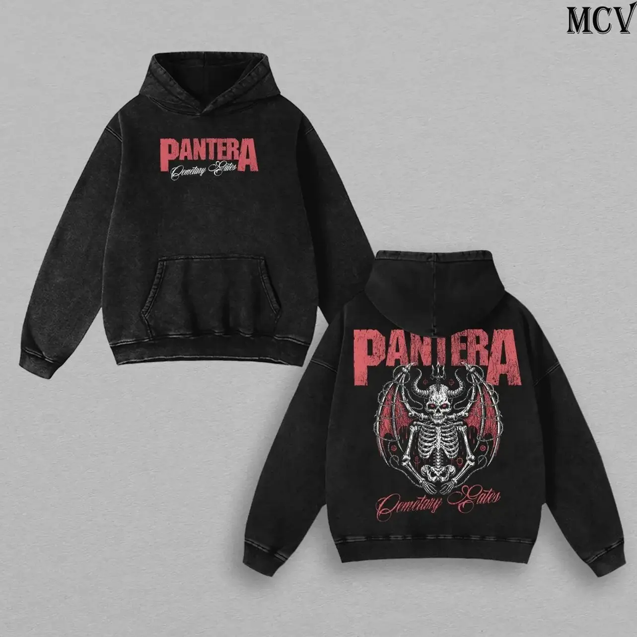 Pantera Tee Washed – Cemetery Gates Cowboys From Hell Vintage Heavy Cotton Unisex Oversize Groove Metal Graphic T-Shirt, Pantera Hoodie & Sweatshirt Retro 90s Heavy Metal Rock Band Streetwear Concert Tour Fan Merch 1WW