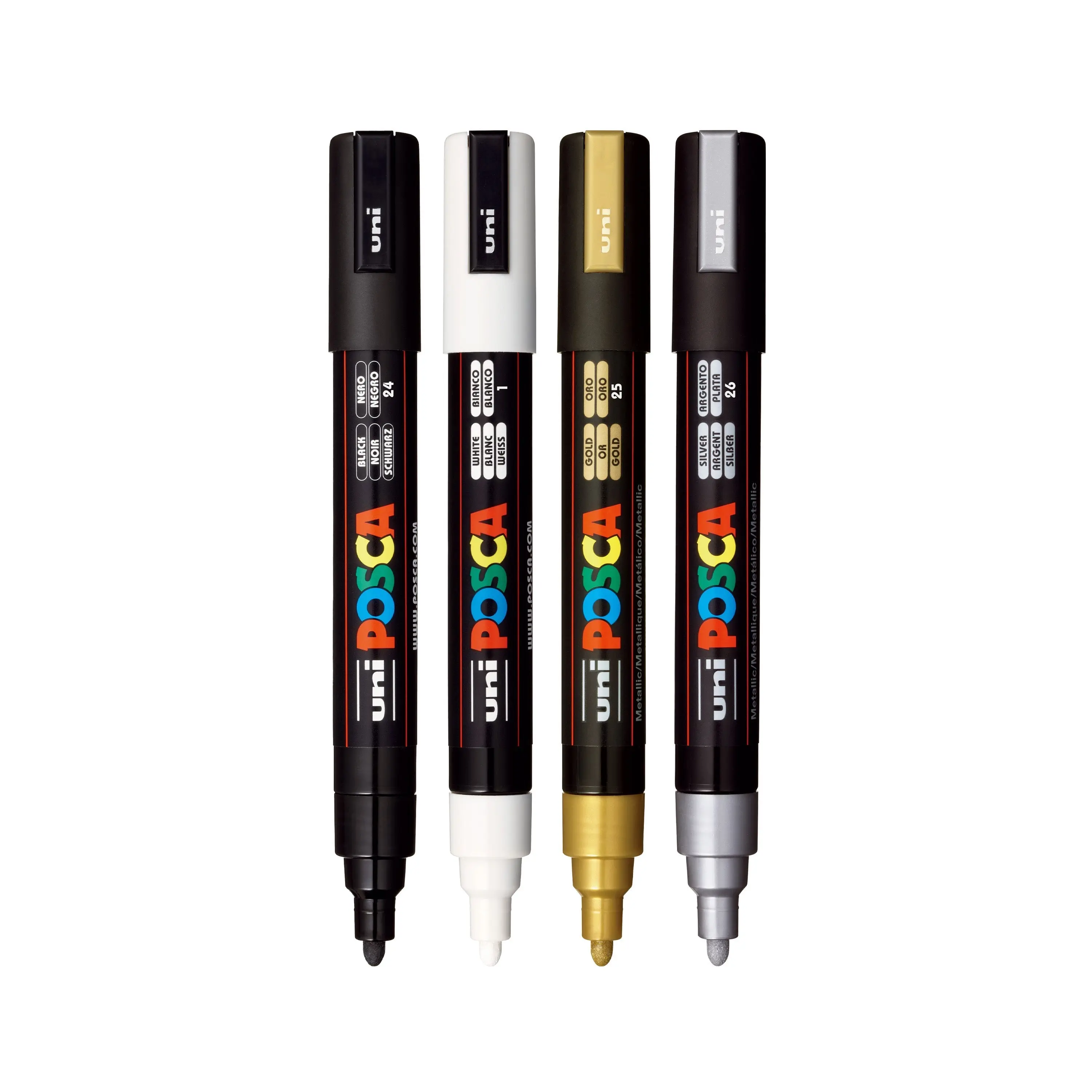 uni® POSCA® PC-5M, Water-Based Paint Markers (4 Pack)