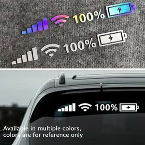 Upgrade your car's appearance with these colorful reflective WiFi battery stickers!