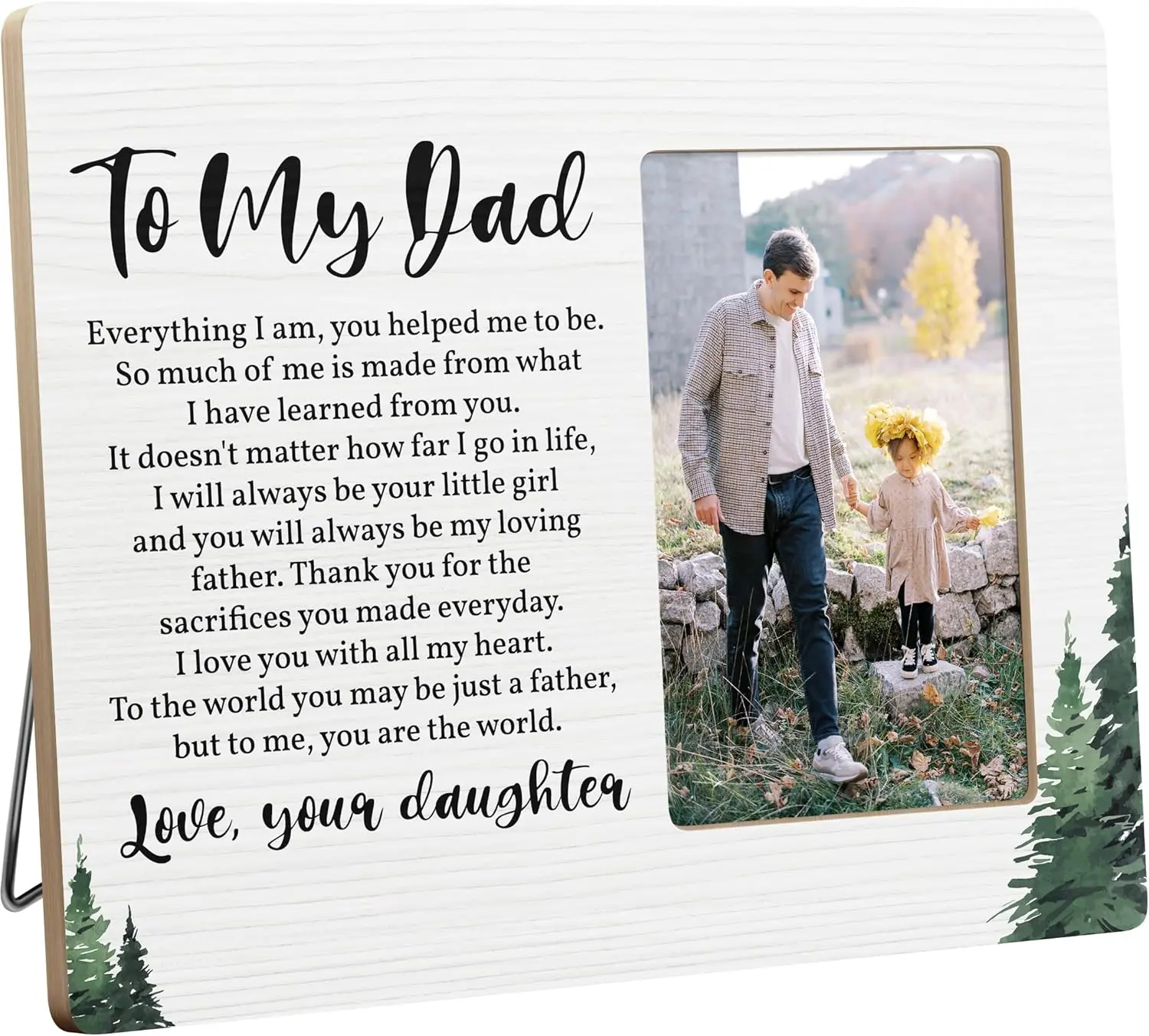 Best Dad Photo Frame – Personalized Gift for Dad from Daughter or Son, Perfect for Father’s Day, Birthday & Holiday Celebrations, 10x8 Wooden Frame with 4x6 Photo Slot, Thoughtful Keepsake for Fathers