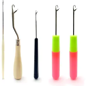 Qgond 5PCS Latch Hook Tool Set – Small Crochet Hooks in Multiple Sizes for Braid Hair, Dreadlocks, Rug Making, Carpet Crafting & Other DIY Projects