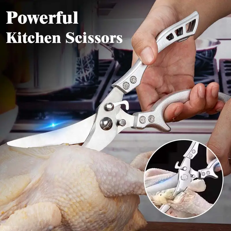 1Pc,Kitchen Scissors,Meat and Bones Cutter,Cooking Utensils,Stainless Steel Shears,Kitchen Tools,Suitable for Cutting Bones,Killing Fish,Grilling Meat