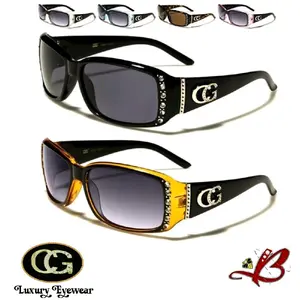 CG Luxury Eyewear Diamante Delight Wrap Around Sparkle Shades Designer Rhinestone Sunglasses with UV400 Protection for Women & Girls woman uv