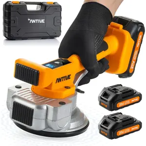 Tile Vibration Tool with 21V Batteries included – 110 lb. Strong Tile Suction Cup Tool for Leveling Marble, Ceramic, Paver & Concrete (Tile Vibration (Single Tool))