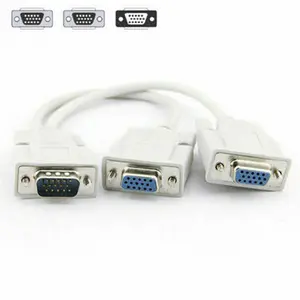 1 PC to 2 MONITORS CONNECTOR SPLITTER VGA SVGA SPLITTER DISPLAYING 2 MONITOR US