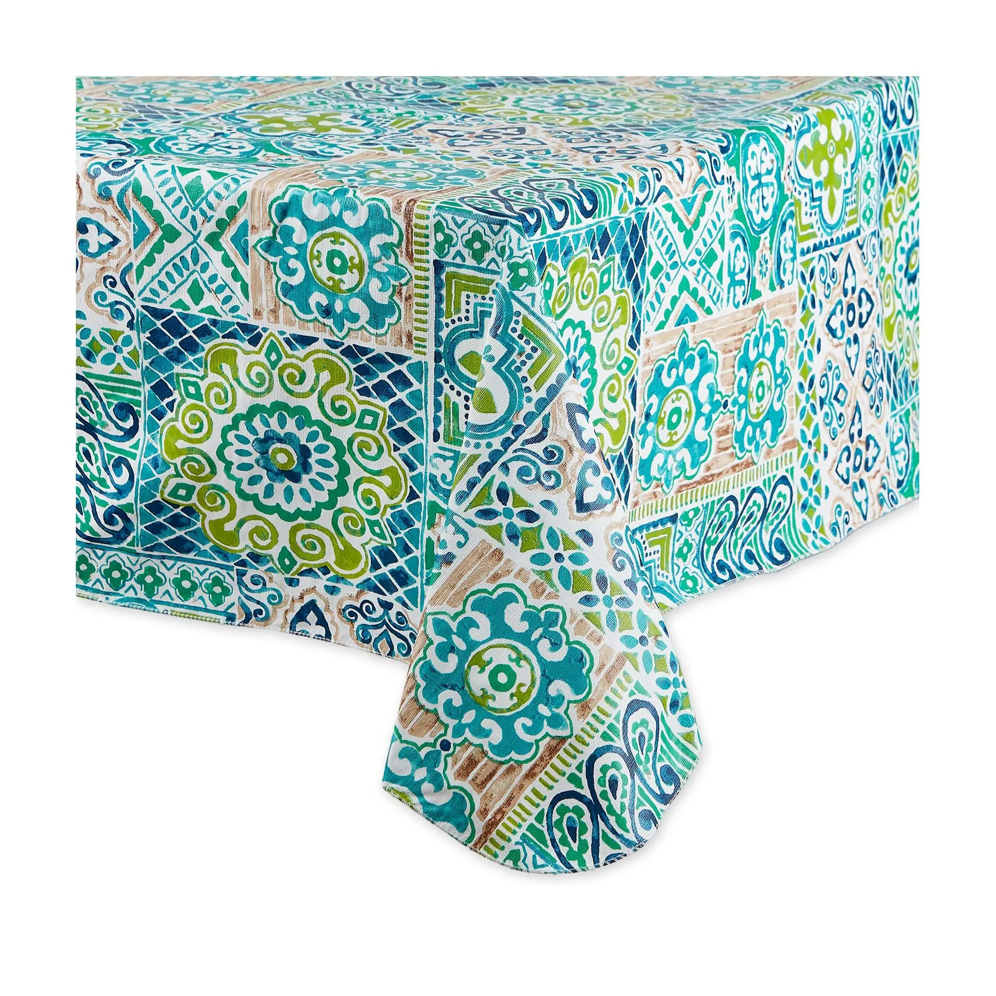 Design Imports Spanish Tile Vinyl Tablecloth 60x102 Design Imports Spanish Tile Vinyl Tablecloth 60x102