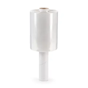 IDL Packaging 5" Stretch Wrap Mini Roll, 700 feet, 120 Gauge (Pack of 1) with an Extended Cardboard Handle – Industrial Grade Clear Plastic Wrap – Improved Protection for Packing, Moving, and Office