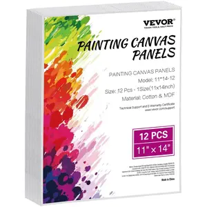 summervibes VEVOR Canvas Boards for Painting, 11x 14 Inch White Canvases for Painting, 12 Pack Painting Canvas Panels for Sketching, Acrylic and Oil Painting, Watercolor, Paint Canvas for Kids and Professionals