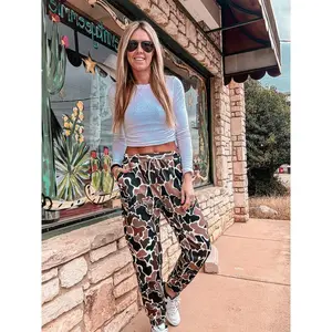 Sports pants (off shoulder camouflage) slim fit women's clothing