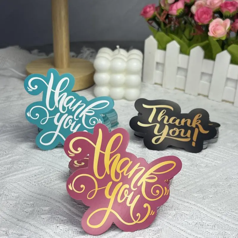 Thank You Card, 50pcs/pack Bulk Thank You Cards Letter Pattern Thank You Card, Gift Decoration Thank You Card for Small Business, Mall, Gifts