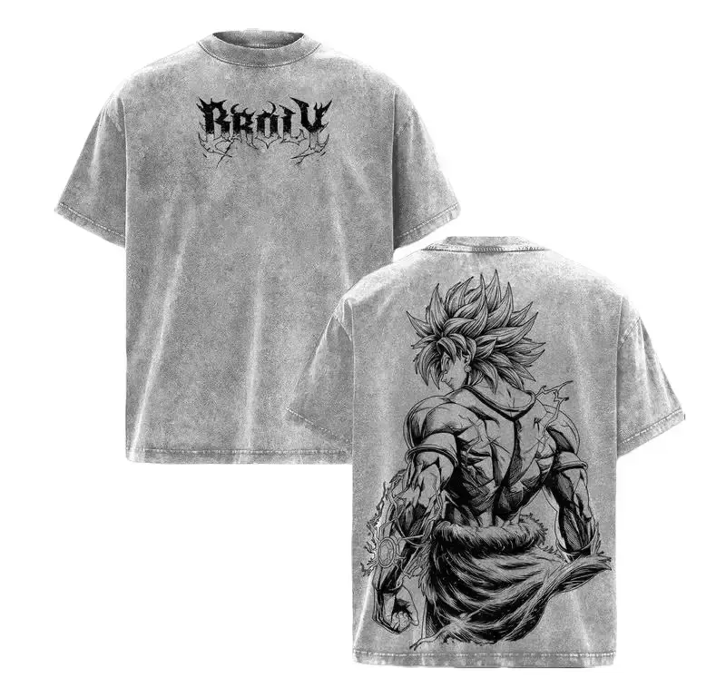 Broly Dragon Ball Super Anime Vintage Acid Wash Graphic Tee Premium Heavyweight Cotton Streetwear Oversized Fit Manga Shirt Gift for Men
