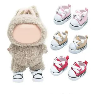 3.8Cm Canvas Shoes for 17 Cm Labubu Dolls, Bjd Plush Doll Accessories, Lifelike Doll Clothing, Perfect Gift for Doll Fashion Lovers, Doll Clothes Shoes