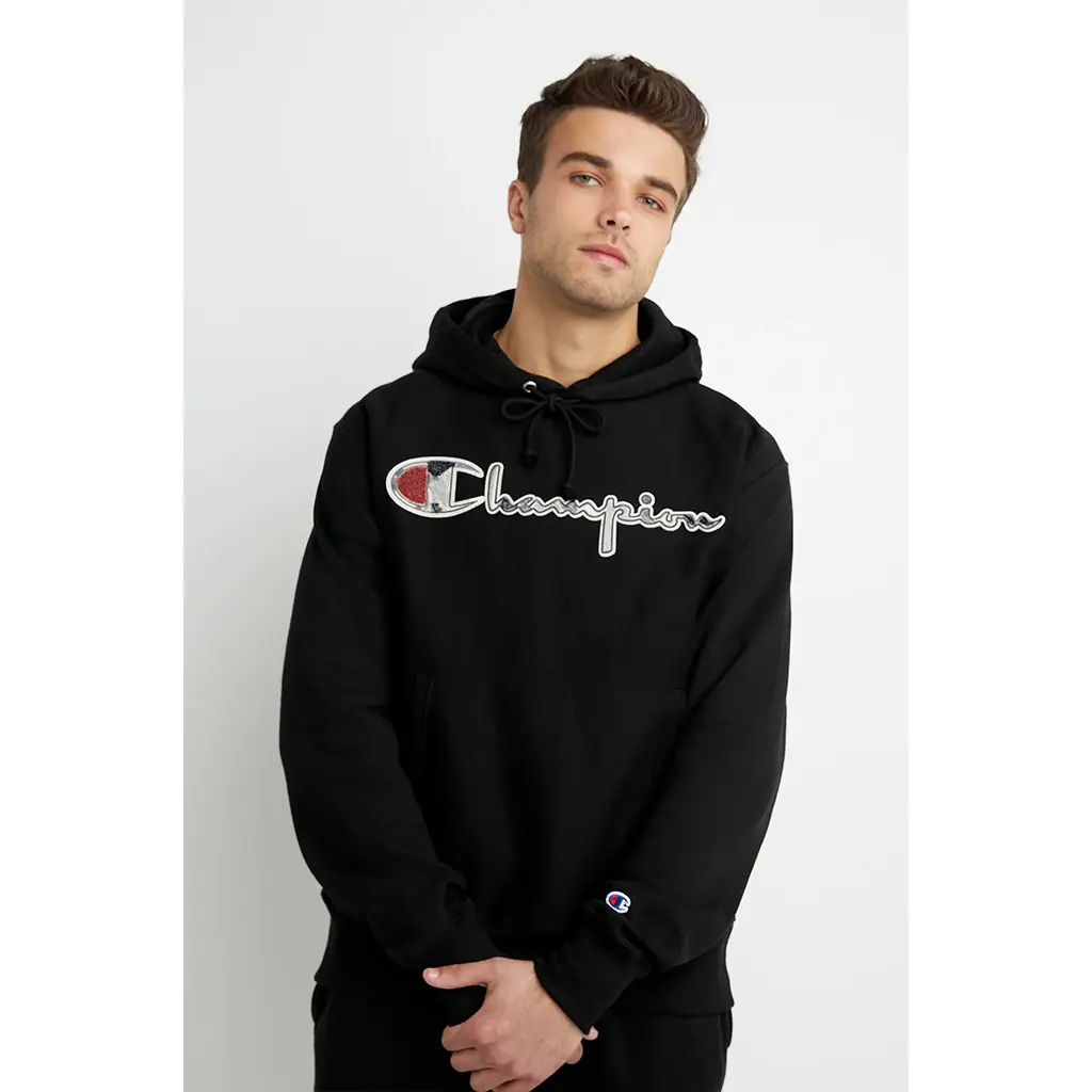 Champion Classic Reverse Weave Pullover Hoodie, Men's Heavyweight Fleece with Stretch Ribbed Panels and Chenille Logo, Kangaroo