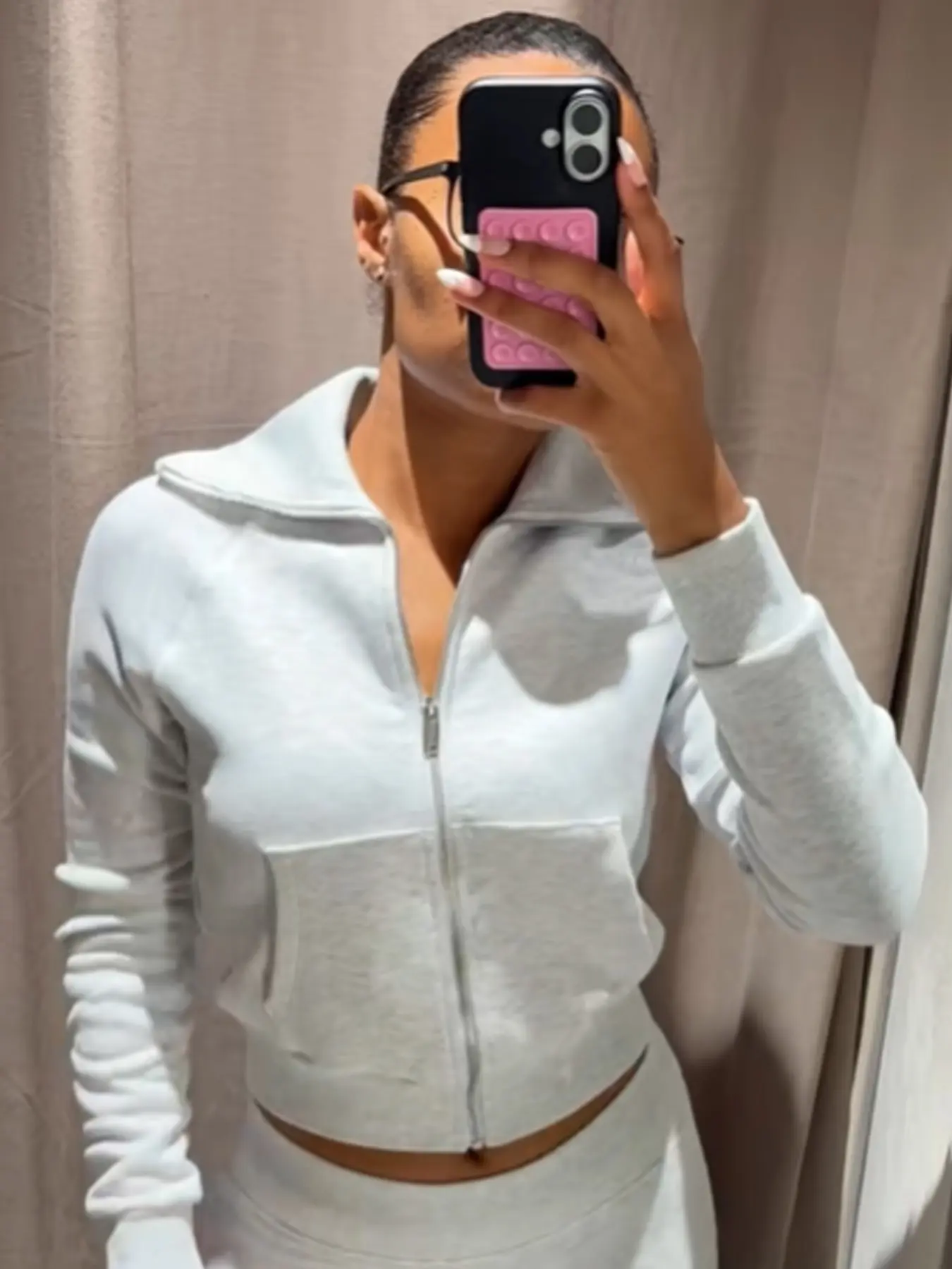 Cropped Fleece Jacket Women's Jacket Casual Fashionable Jacket Demi-Season 2026 Basic Casual Gray Black Brown Outerwears Casual Fitted Outerwear Womenswear Zip Up Pockets Long Sleeve Tops Comfort & Sleek Design Sweatshirt