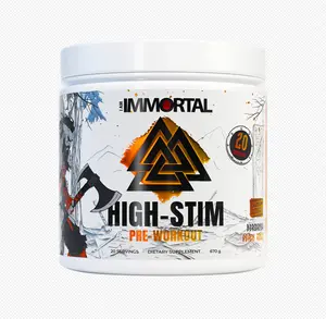 Immortal High Stim Pre-Workout Berserker High-Stim Energy Focus & Pump Support with 10g L-Citrulline 10g L-Tyrosine & Caffeine Blend for Intense Training